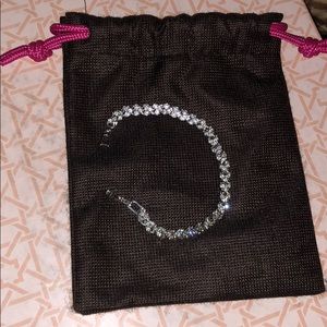 Silver heart pattern rhinestone bracelet bridal